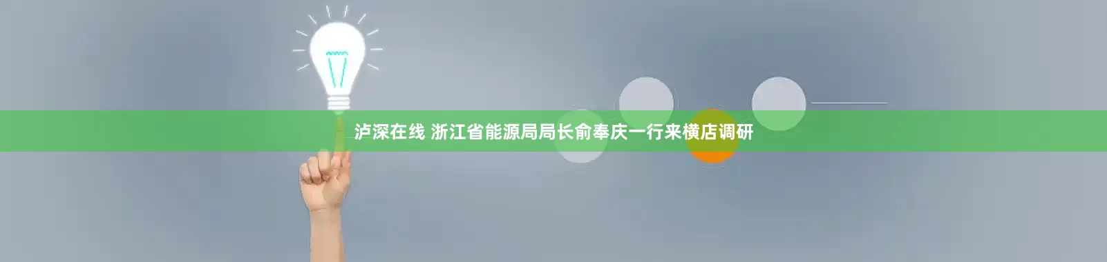 泸深在线 浙江省能源局局长俞奉庆一行来横店调研